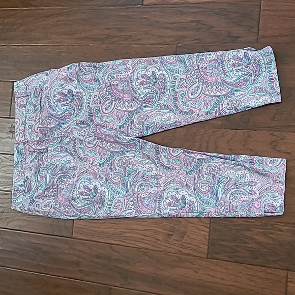 Talbots Purple Paisley Print The Perfect Crop Pant size 12 - Picture 2 of 8